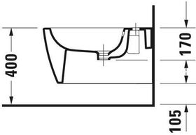 Duravit Wand-Bidet BENTO STARCK BOX m ÜL u HLB 1 HL HG weiß seidenmatt