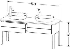 Duravit Waschtischunterbau LUV 1733x570mm 2 Au No we sdm ES NB links