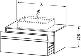 Duravit Waschtischunterbau KETHO 550x800x426mm graphit matt