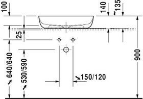 Duravit Aufsatzbecken LUV o ÜL HLB 600x400mm o HL weiß seidenmatt