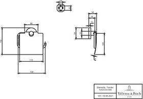 V&B WC-Papierhalter ELEMENTS TENDER mit De Wd-mon 134x38x132mm chr