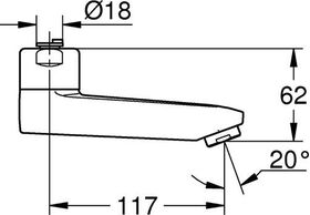 Auslauf chr Länge 115mm