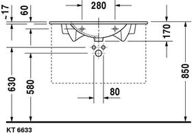 Duravit Möbelwaschtisch DARLING NEW m ÜL HLB 830x545mm 3 Hahnlöcher weiß