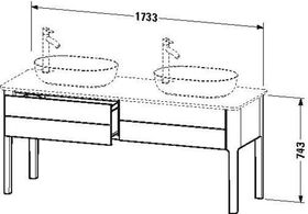 Duravit Waschtischunterbau LUV 743x1783x570mm steingrau seidenmatt