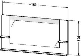 Duravit Spiegel VERO 142x1600x800mm, Beleuchtung basalt matt