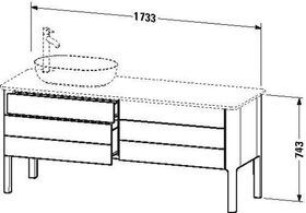 Duravit Waschtischunterbau LUV 743x1783x570mm Be re lichtbl seidenmatt