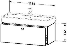 Duravit Waschtischunterbau BRIOSO Griff chrom 442x1184x459mm weiß matt