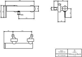 V&B Einhand-Brausebatterie DAWN Wandmontage, 274x111x88mm matt black