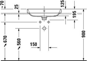 Duravit Aufsatzbecken HAPPY D.2 PLUS m ÜL m HLB 600x460mm o Hahnloch weiß WG