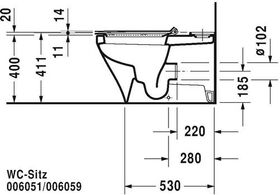 Duravit Stand-WC-Kombination DURASTYLE tief, 370x700mm, Abgang Vario weiß