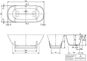 V&B Freistehwanne ANTHEUS DUO 1750x800mm, Colour on Demand stone white