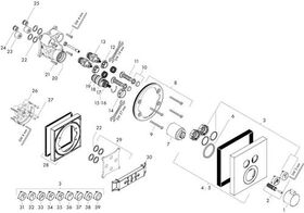 HG Fertigmontageset SHOWERSELECT f UP-Thermostat für 2 Verbraucher chrom