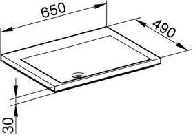 Keuco Mineralguss-WT ROYAL REFLEX o HL-Boh we alpin 650x30x490mm