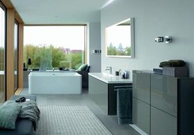 Duravit Halbhochschrank L-CUBE 700x243x800mm flannel grey seidenmatt