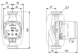 Grundf Heizungsumwälzpumpe ALPHA2 230 V, PN 10, 180mm Typ 32-80, Rp 1 1/4Zoll
