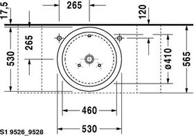 Duravit Aufsatzbecken STARCK 1 m ÜL o HLB d= 530mm geschli o HL weiß WG