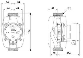 Grundf Heizungsumwälzpumpe ALPHA1 230 V, PN 10, 180mm Typ 32-60, Rp 1 1/4Zoll