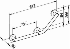 Keuco Winkelgriff PLAN CARE 135° re Ausf alu sil-elo