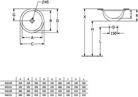 V&B Unterbauwaschtisch LOOP & FRIENDS m ÜL rund d= 380mm stone white C+