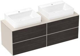 HG Waschtischunterschrank Xevolos E 1570x555x550mm Ko beige ma Fr Ei deunkel