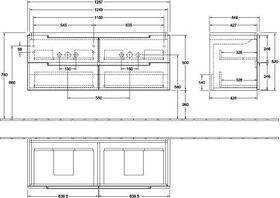 V&B Waschtischunterschrank SUBWAY 2.0 f Schr.-Do.wt 1287x520x449mm bl ma lacq.