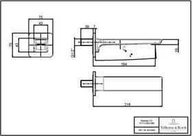 V&B Wannenauslauf SUBWAY 3.0 75x75x216mm, eckig brushed gold