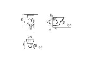 VitrA Wand-WC CONFORMA VitrA Flush 2.0 Tiefspüler ohne Spülrand 355x540mm weiß