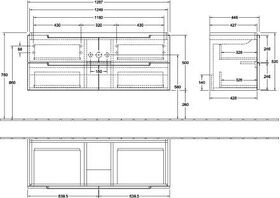 V&B Waschtischunterschrank SUBWAY 2.0 f Schrank-WT 1287x520x449mm bl ma lacq.