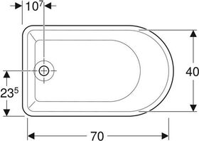 Geberit Badewanne BAMBINI 765x470x285mm, asymmetrisch weiß