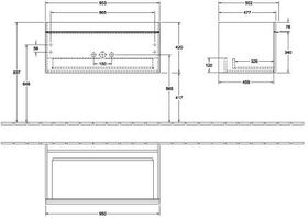 V&B Waschtischunterschrank VENTICELLO 953x420x502mm Griff white Glossy White