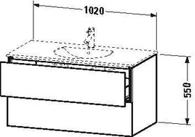 Duravit Waschtischunterbau L-CUBE 534x1020x550mm weiß hochglanz