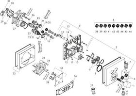 Thermostat SHOWERSELECT SQUARE AXOR UP f 2 Verbr m FixFit u Porter pol. bl c