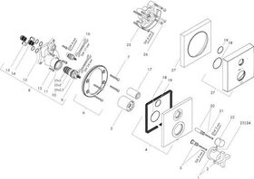 Thermostat AXOR CITTERIO UP m Abstellventil und Kreuzgriff chrom