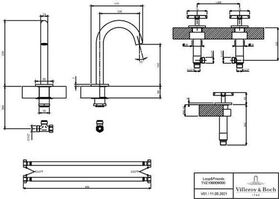 V&B Waschtischauslauf-Set LOOP & FRIENDS Standmontage rund Drehgriffe matt black