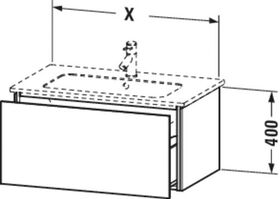 Duravit Waschtischunterbau L-CUBE 820x481mm 1 Ausz. ta s-matt ES Ah mitte