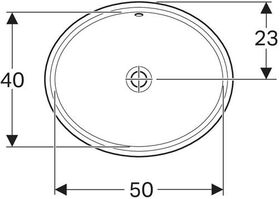 Geberit Unterbauwaschtisch VariForm ov 560x460mm o HL mit Überlauf weiß