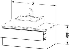 Duravit Waschtischunterbau XSQUARE 400x800x548mm weiß supermatt