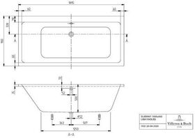 V&B Whirlpoolsystem SUBWAY m BW R-eck 1900x900 Tech. Pos 2 we