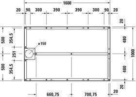 Duravit Fußgestell für Duschwanne 1600x1000mm