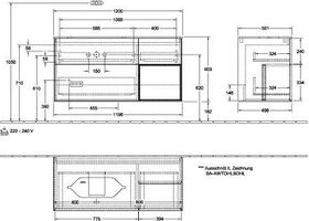 V&B Waschtischunterschrank FINION 1200x603x501mm Regalele. Gold Matt Peony