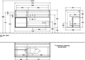 V&B Waschtischunterschrank FINION 1200x603x501mm Regalele. glos. wh Peony