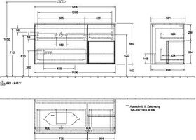 V&B Waschtischunterschrank FINION 1200x603x501mm Regal Wln ven anthr. ma