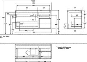 V&B Waschtischunterschrank FINION 1200x603x501mm Regal Wln ven glos. wh