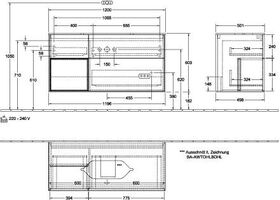 V&B Waschtischunterschrank FINION 1200x603x501mm Regalele. Peo Wln Veneer