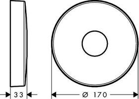 Verlängerungsrosette AXOR rund, 1-Loch stainless steel optic