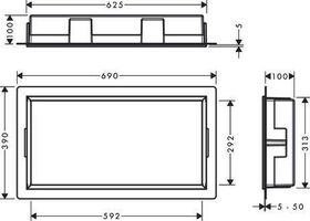 HG Wandnische XtraStoris Original mit Rahmen 300x600x100mm mattschwarz