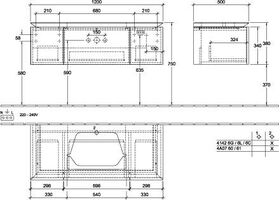 V&B Waschtischunterschrank LEGATO 1200x380x500mm m Be Glossy White