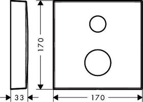 Verlängerungsrosette AXOR eckig, 2-Loch, 0-1-2 chrom