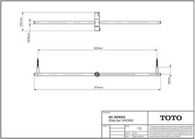 TOTO Brausestange m Brausehalter Länge 874mm d= 18mm chrom