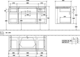 V&B Waschtischunterschrank LEGATO 1200x550x500mm m Be Glossy White